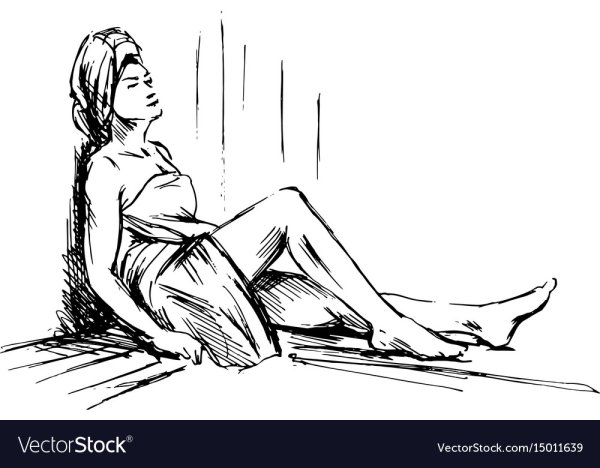 Сауна рисунок карандашом