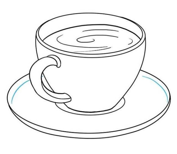Нарисованная чашка чая