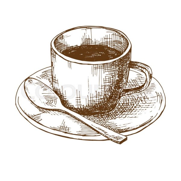 Раскраска чашка с блюдцем