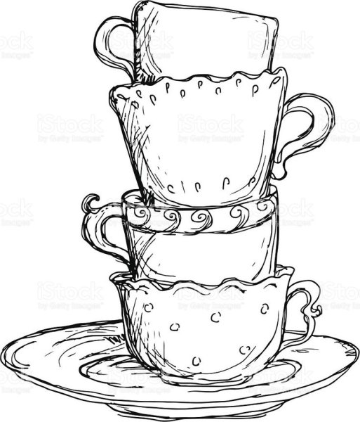 Кружка с блюдцем раскраска