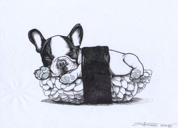 Французский бульдог эскиз