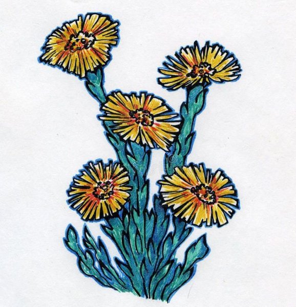 «Мать-и-мачеха» рисование тычками