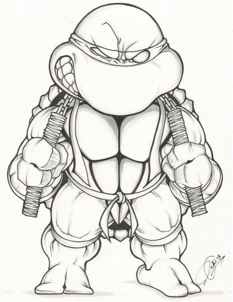 Черепашки ниндзя карандашом