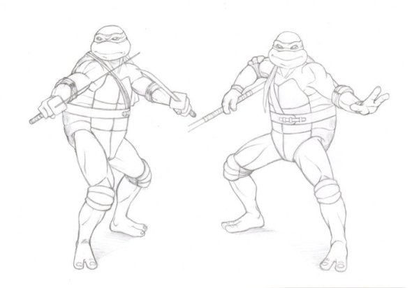 Черепашки ниндзя рисунок карандашом