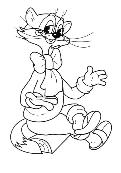 Кот Леопольд раскраска