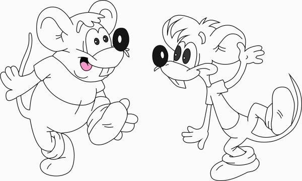 Мыши из мультика кот Леопольд раскраска
