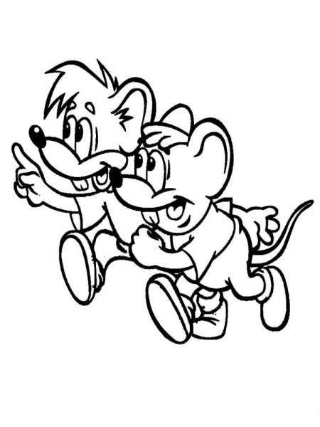 Раскраска кот Леопольд и мыши