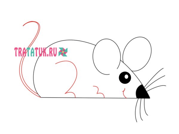 Мордочка мышки карандашом