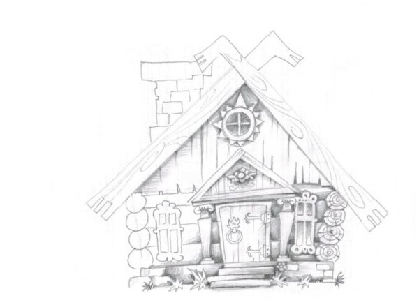 Элементы русской избы раскраска