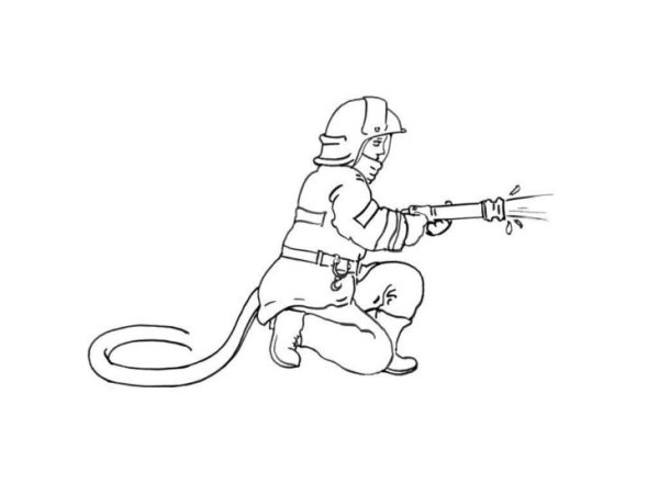 Трафарет пожарного для детей