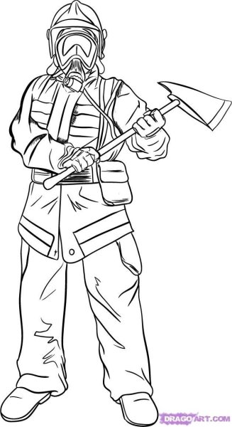 Пожарный трафарет для рисования