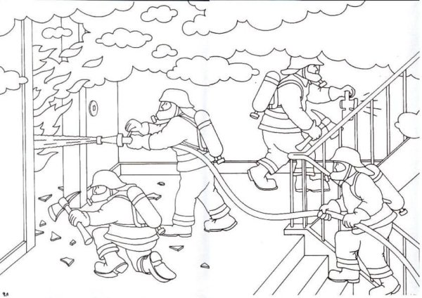 Пожарник карандашом эскиз