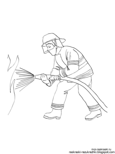 Рисунки для срисовки пожарный
