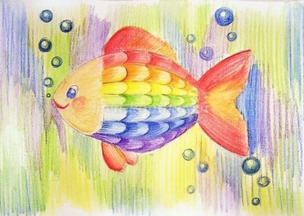 Рисование акварельными карандашами для детей