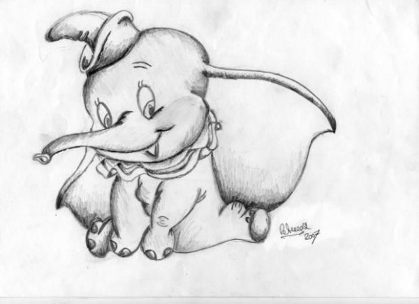 Слон набросок