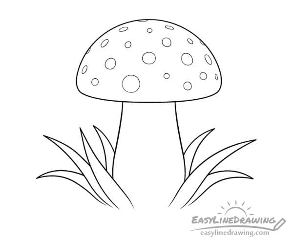 Нарисовать гриб поэтапно