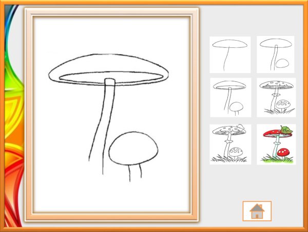 Контур гриба мухомора