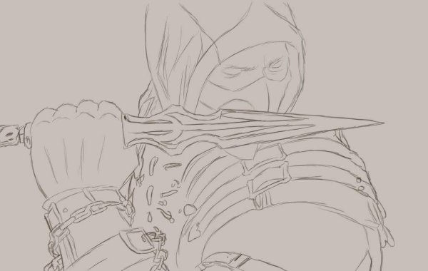 Скорпион мортал комбат для срисовки