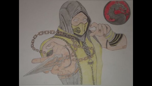 Скорпион мортал комбат для срисовки