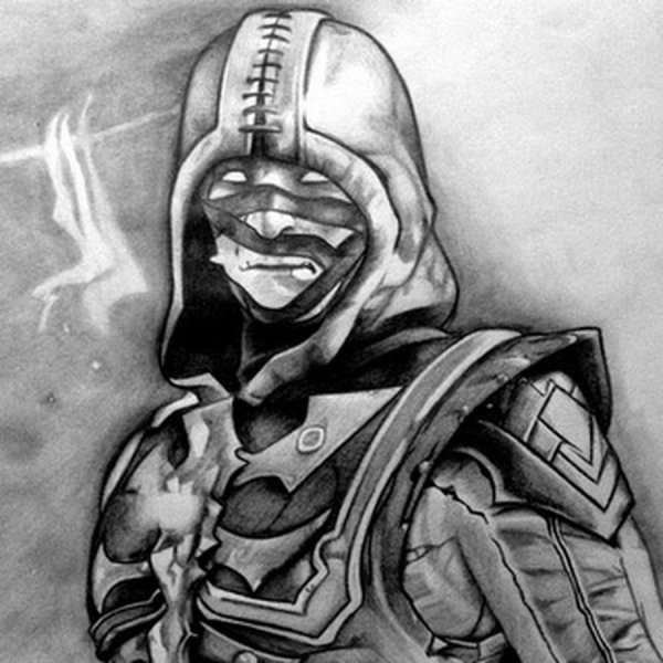 Скорпион мортал комбат для срисовки