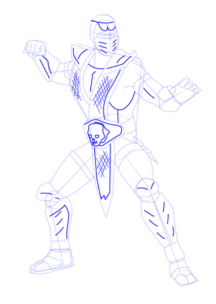 Скорпион мортал комбат для рисования