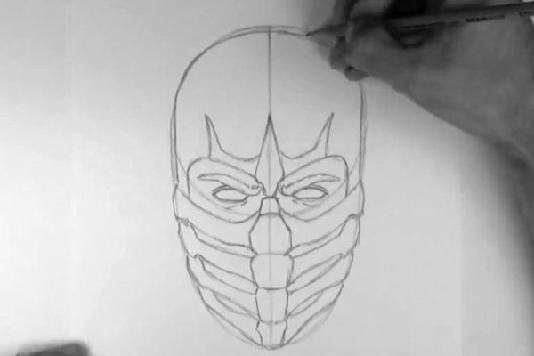 Поэтапное рисование скорпиона из мортал комбат