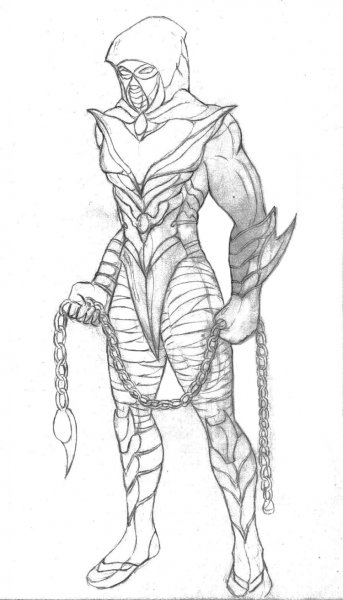 Саб-Зиро Mortal Kombat нарисовать