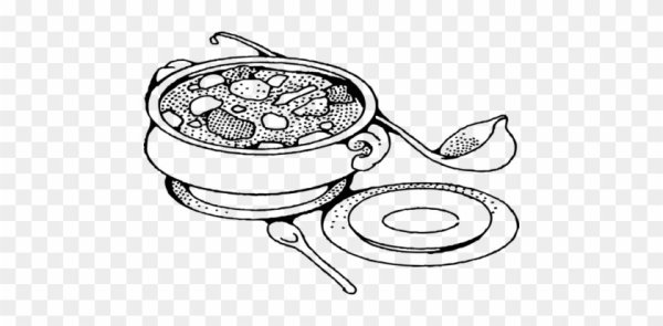 Тарелка с супом раскраска