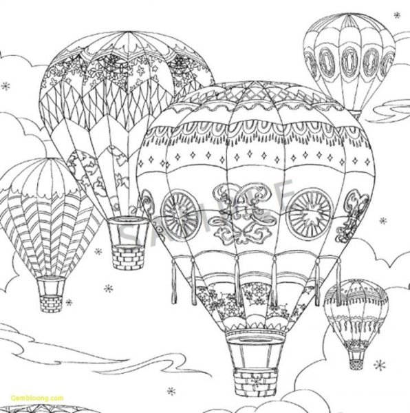 Корзина от воздушного шара раскраска