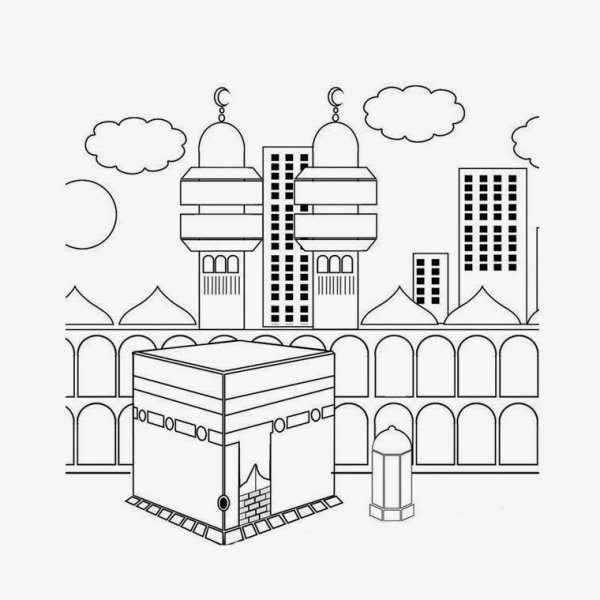 Кааба Мекка для раскрашивания