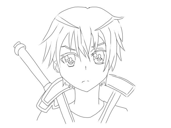 Лёгкие рисунки Кирито для срисовки