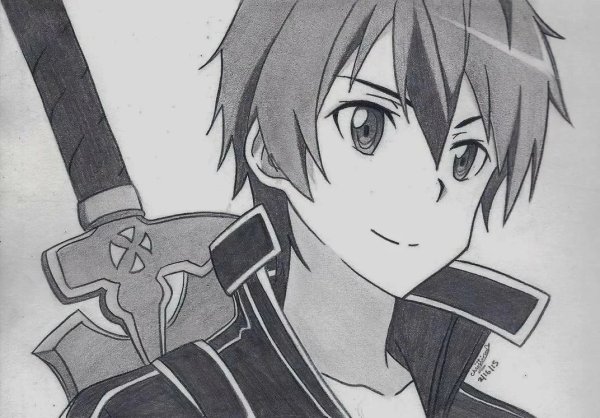 Киригая Кадзуто карандашом