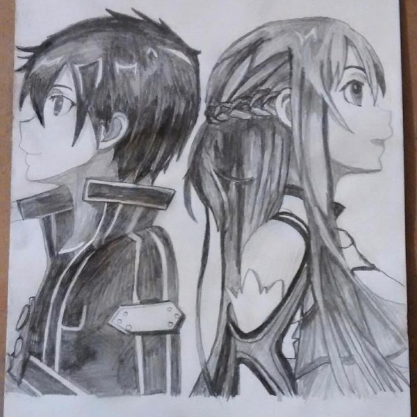 Раскраски аниме Асуна и Кирито