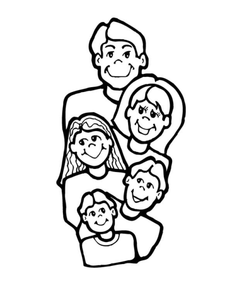 Члены семьи раскраска