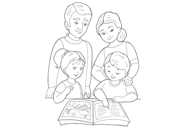 Рисунок моя семья карандашом