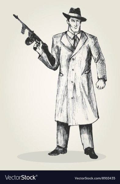 Гангстер рисунок карандашом