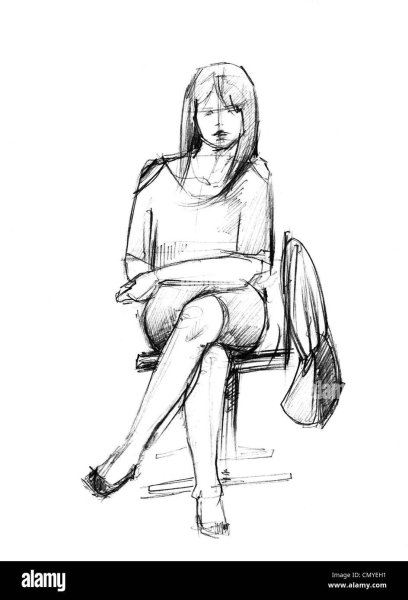 Человек сидит на стуле рисунок