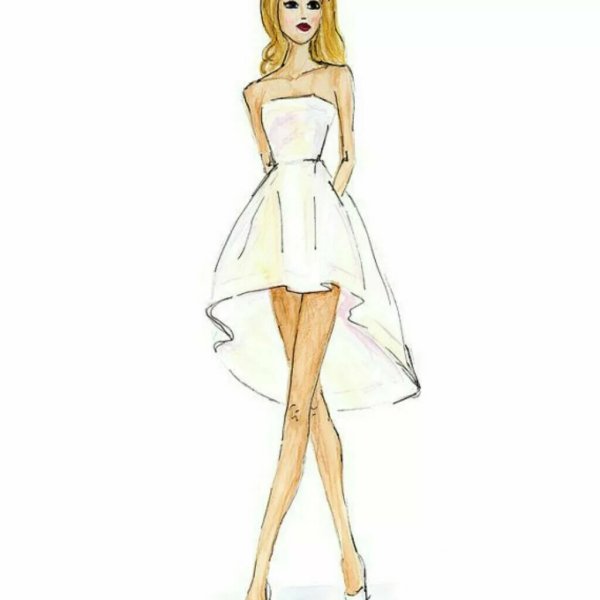 Девушка в платье для срисовки