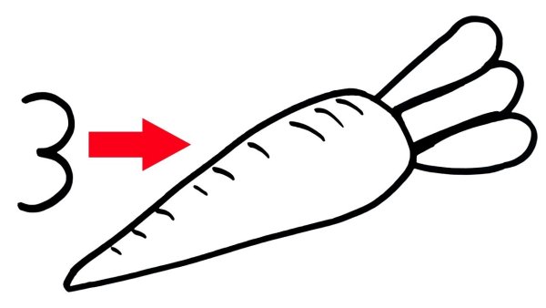 Морковки для зайчика для раскрашивания