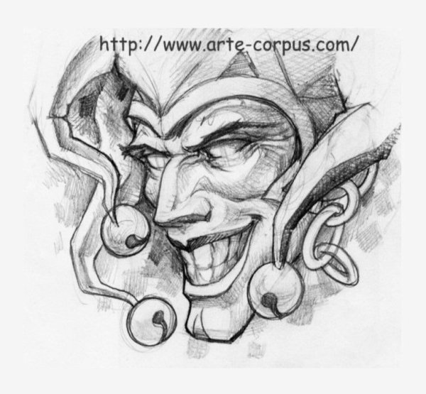 Карточный Джокер тату эскизы