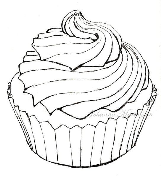 Рисунки для срисовки карандашом пирожное