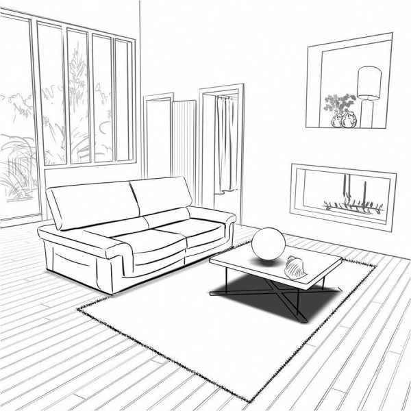 Эскиз интерьера комнаты