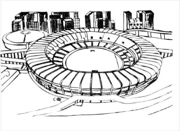 Стадион Маракана нарисовать