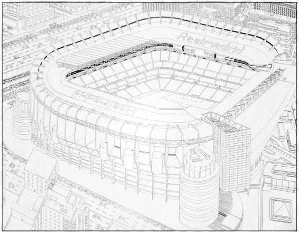 Стадион стадион Сантьяго Бернабеу раскраски