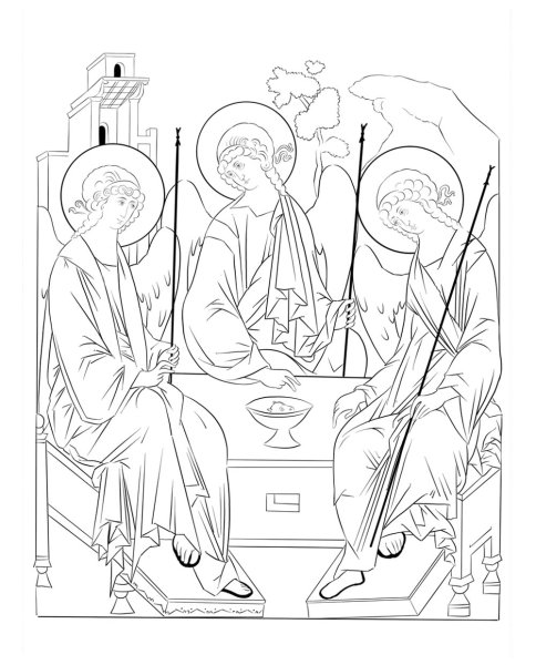 Прорись иконы Троица Рублева