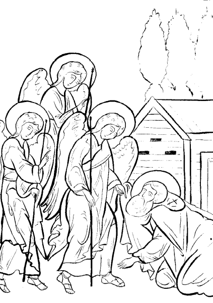 Прорись иконы Троица Рублева