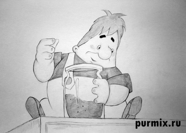 Карлсон рисунок карандашом