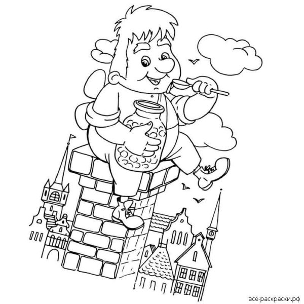 Карлсон рисунок карандашом