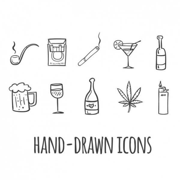 Эскизы маленьких тату с алкоголем