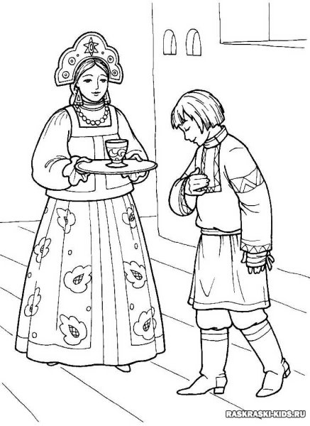 Кукла в русском народном костюме рисование